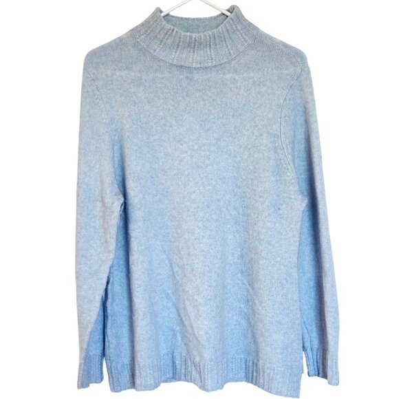 Talbots Sweater Women's XL Petite Light Blue Turtleneck Cottagecore Cabincore - Picture 1 of 12
